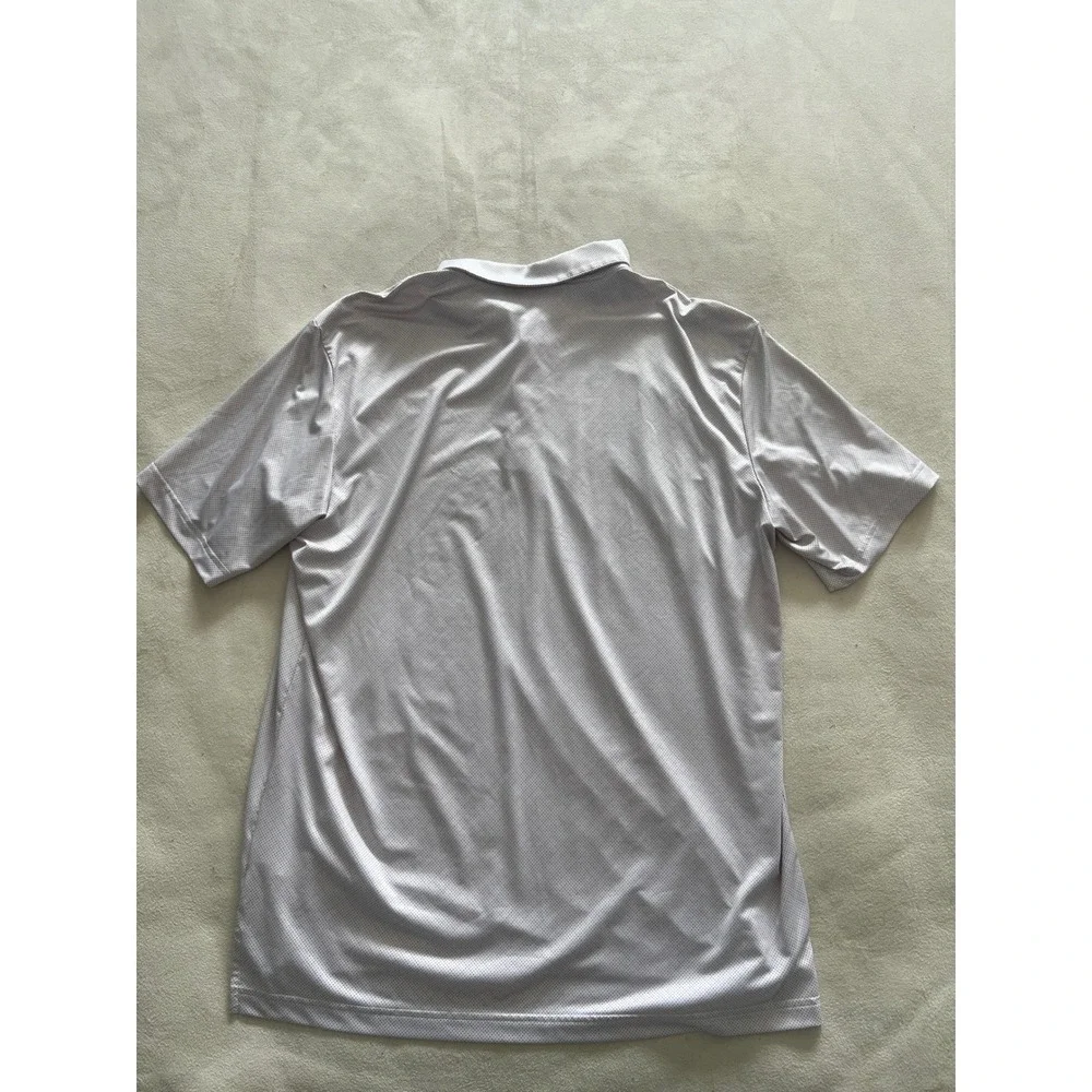 Adidas Golf Mens Large White Micro Dot Performance Short Sleeve Polo Shirt L
